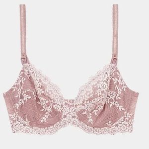 Wacoal Embrace Lace Underwire Bra Pink and White Floral 34D
